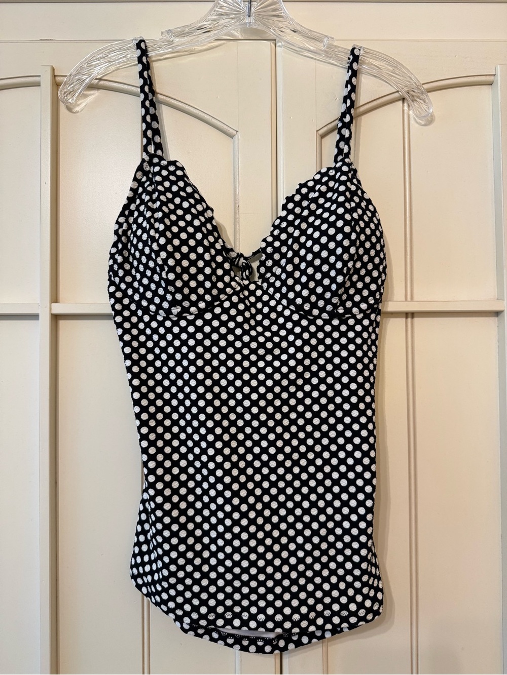 Jessica Simpson Classic Black & White Polka Dot Cami Top EUC XL
